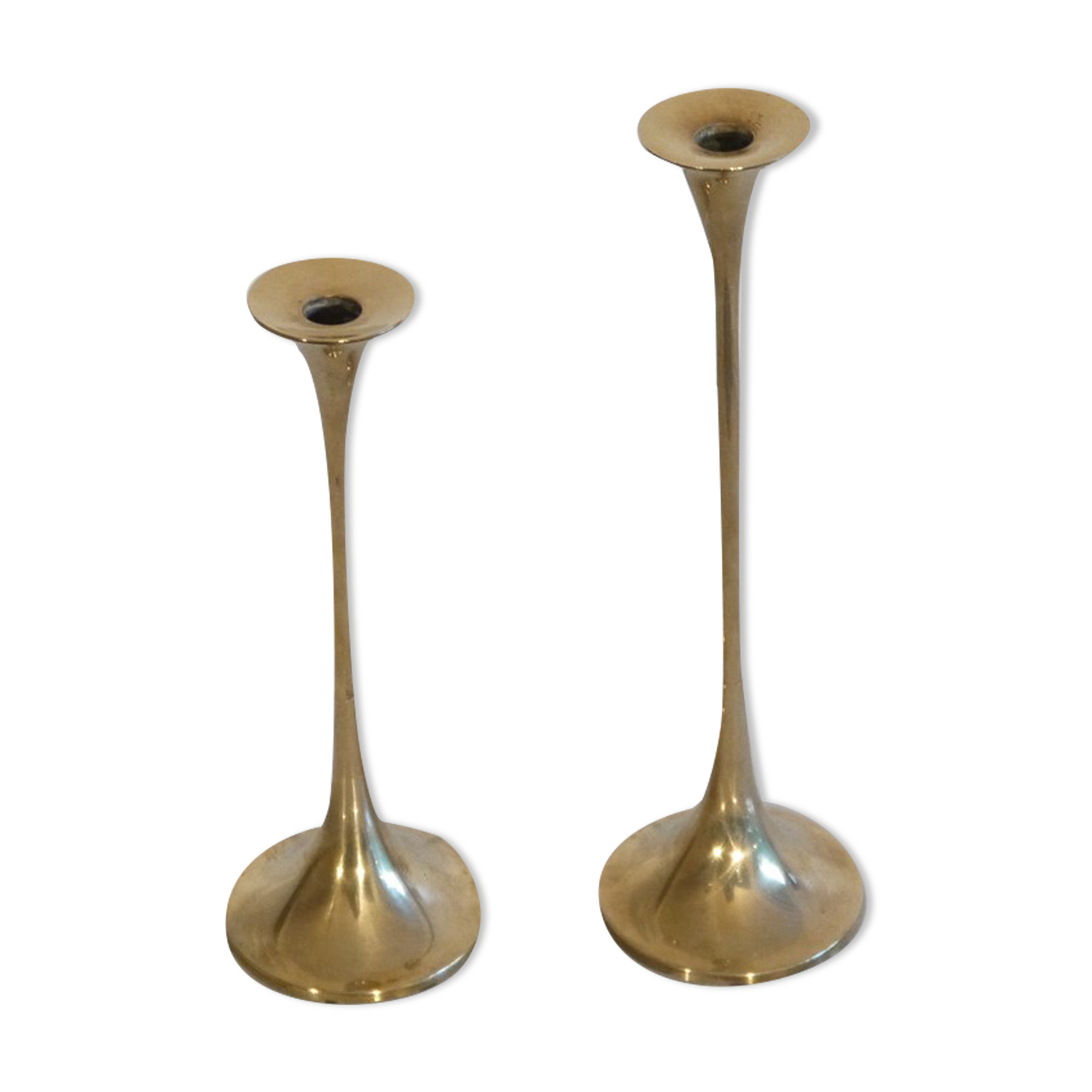 Pair of vintage brass candle holders 1970