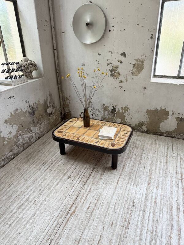 Table basse Capron « herbier » ovale