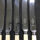 Set of 6 English knives in silver and Bakelite metal