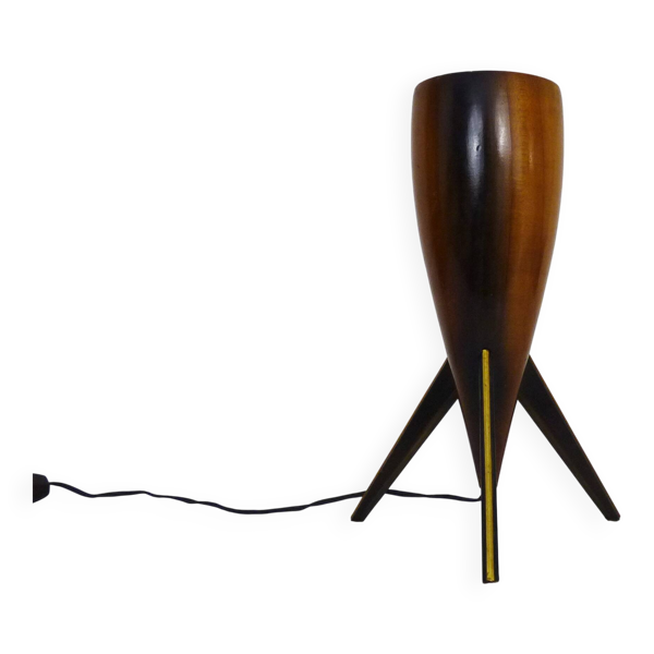 Lampe de table en bois Italie Années 70 — Beyit