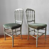 Pair of patinated Napoleon III chairs