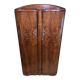 Art Deco Burr Walnut Vintage Brocante Gents Wardrobe (1930–1940)