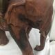 Tabouret éléphant en bois sculpté polychromie