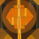Oil on panel, Jean Boquet "Geometric Abstraction", c. 1945