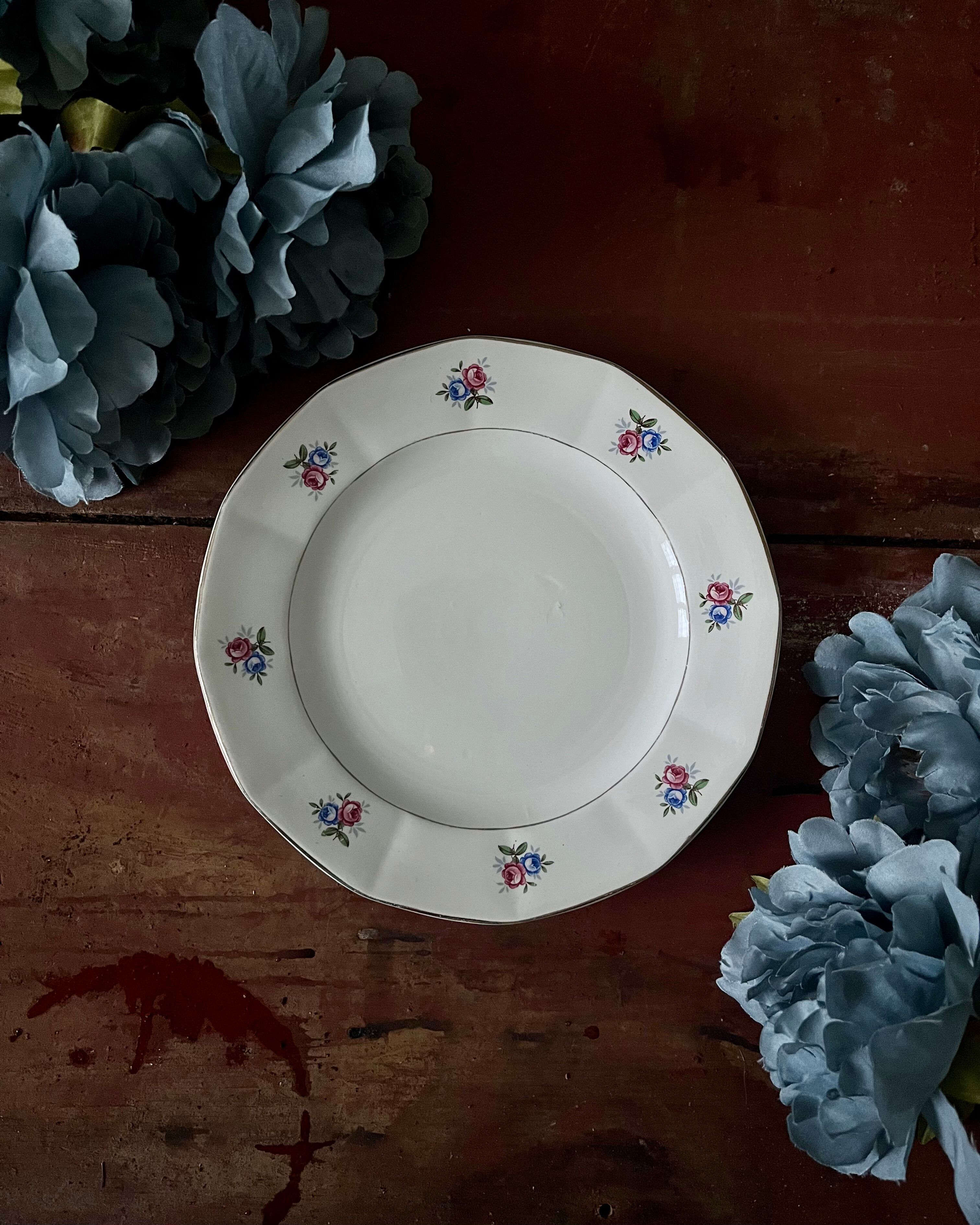 Plates and dish in genuine opaque Digoin Sarreguemines.