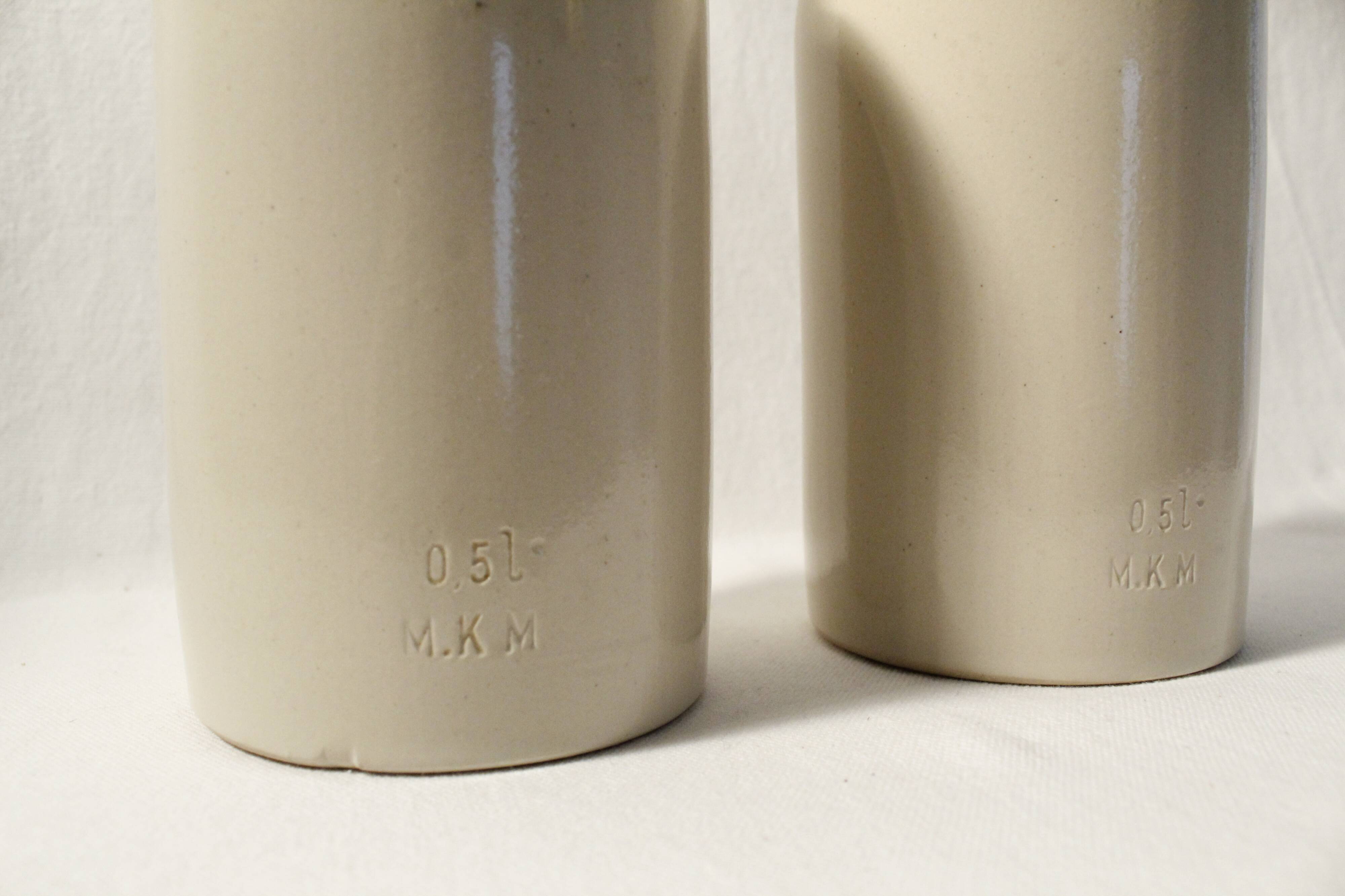 Set of 2 MKM bottles in stoneware - beige - 0,5L