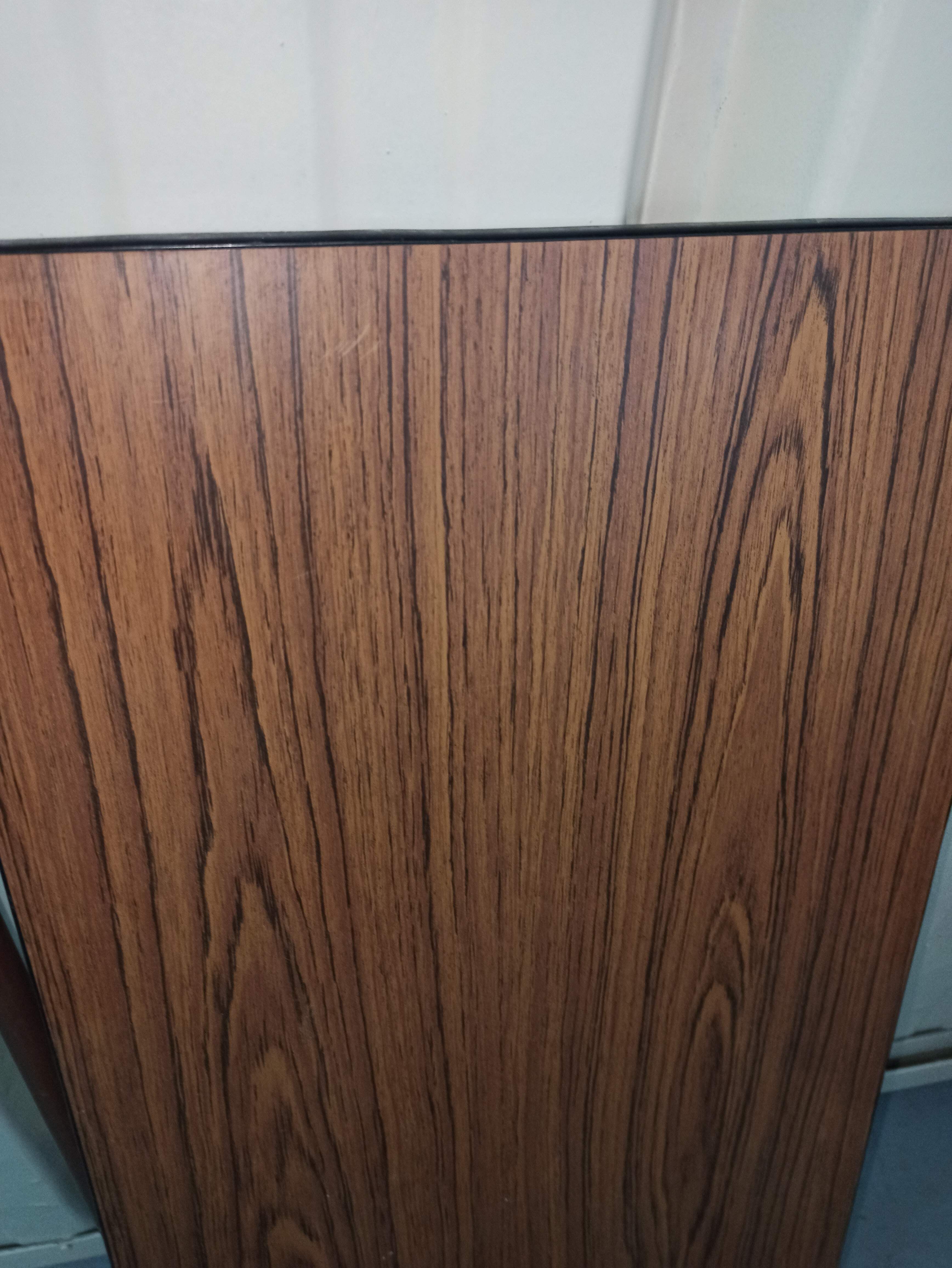 Folding table in formica brown console