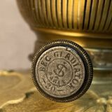 Beautiful and old oil lamp in gilded bronze, attributed to Georges Leleu