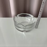 Vintage Scandinavian Textured Glass Ashtray | Organic Design | 1970s