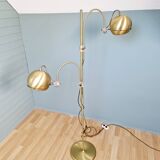 Eyeball double arc floor lamp in brass, GEPO (Netherlands), 1970s