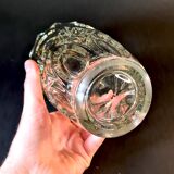 Pair of vintage 70s sculpted glass vases