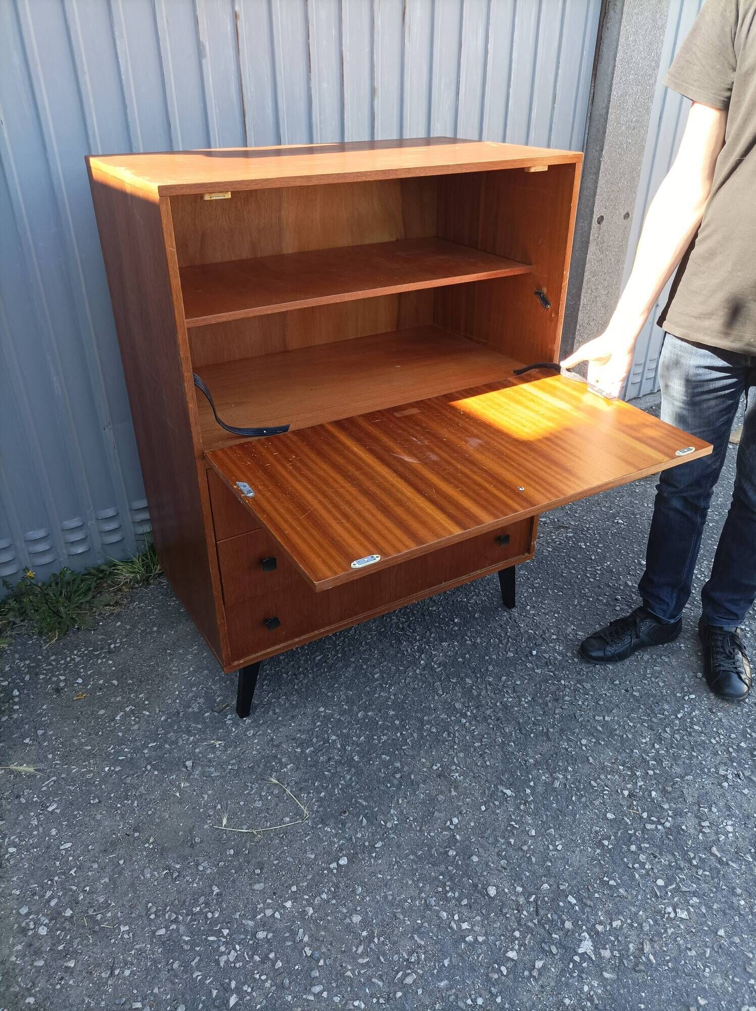 Old secretary cabinet scandinavian dresser vintage compass feet