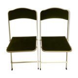 Green and gold vintage folding chair