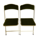 Green and gold vintage folding chair