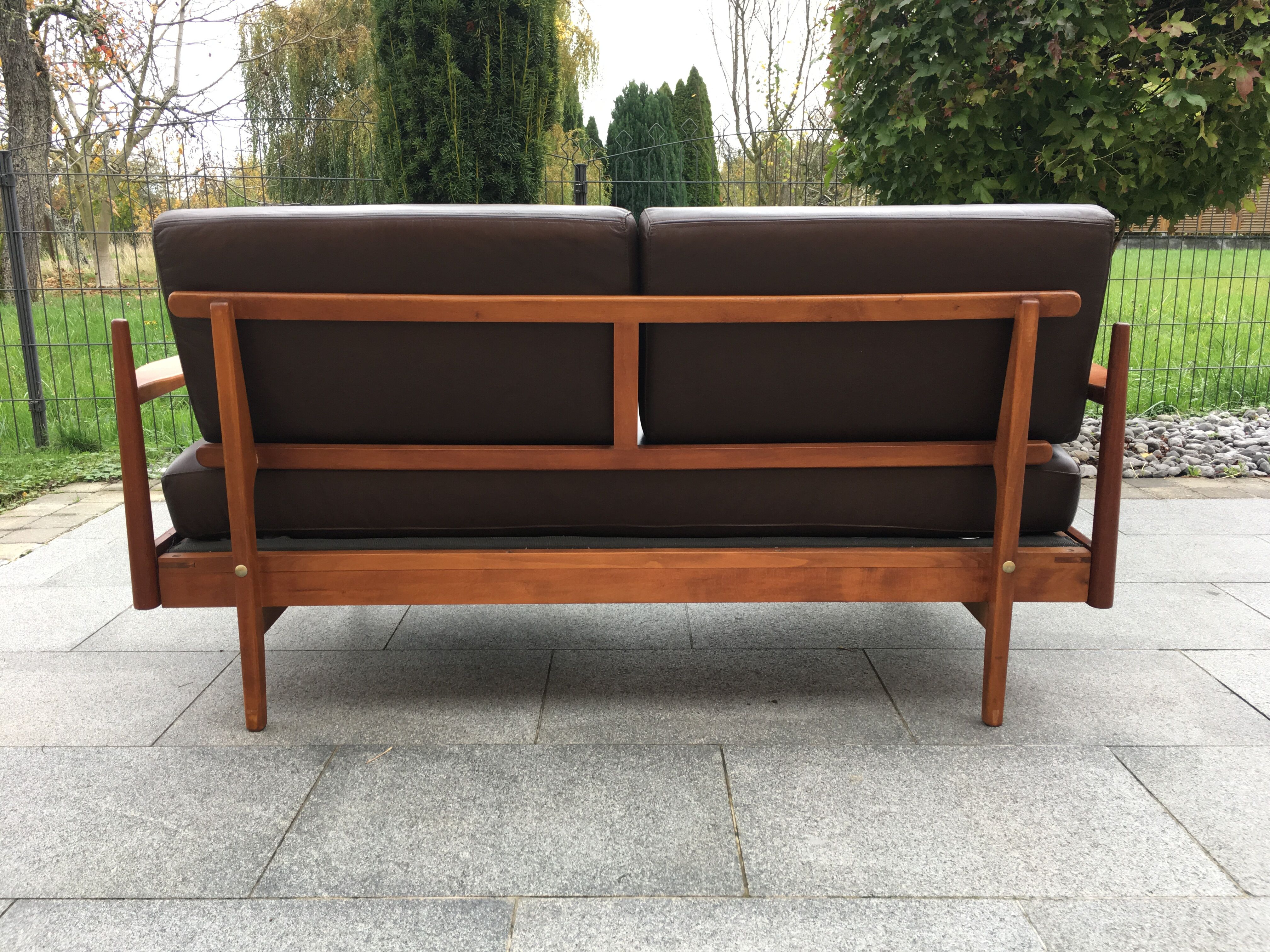 Daybed sofa scandinavian leather 60s