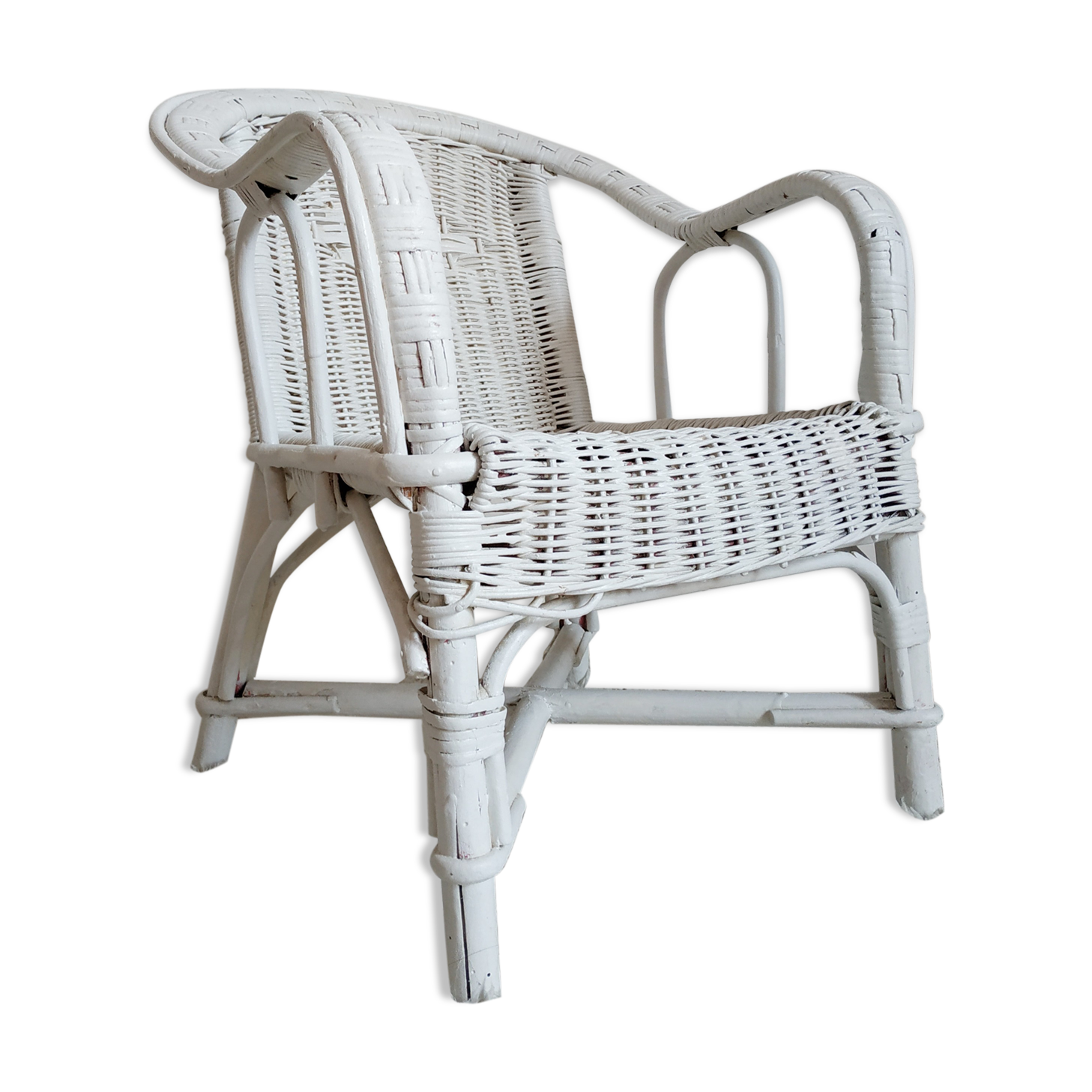 Vintage children's rattan chair