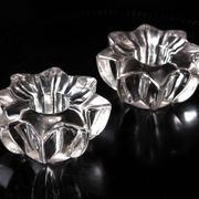 Pair of small crystal candlesticks