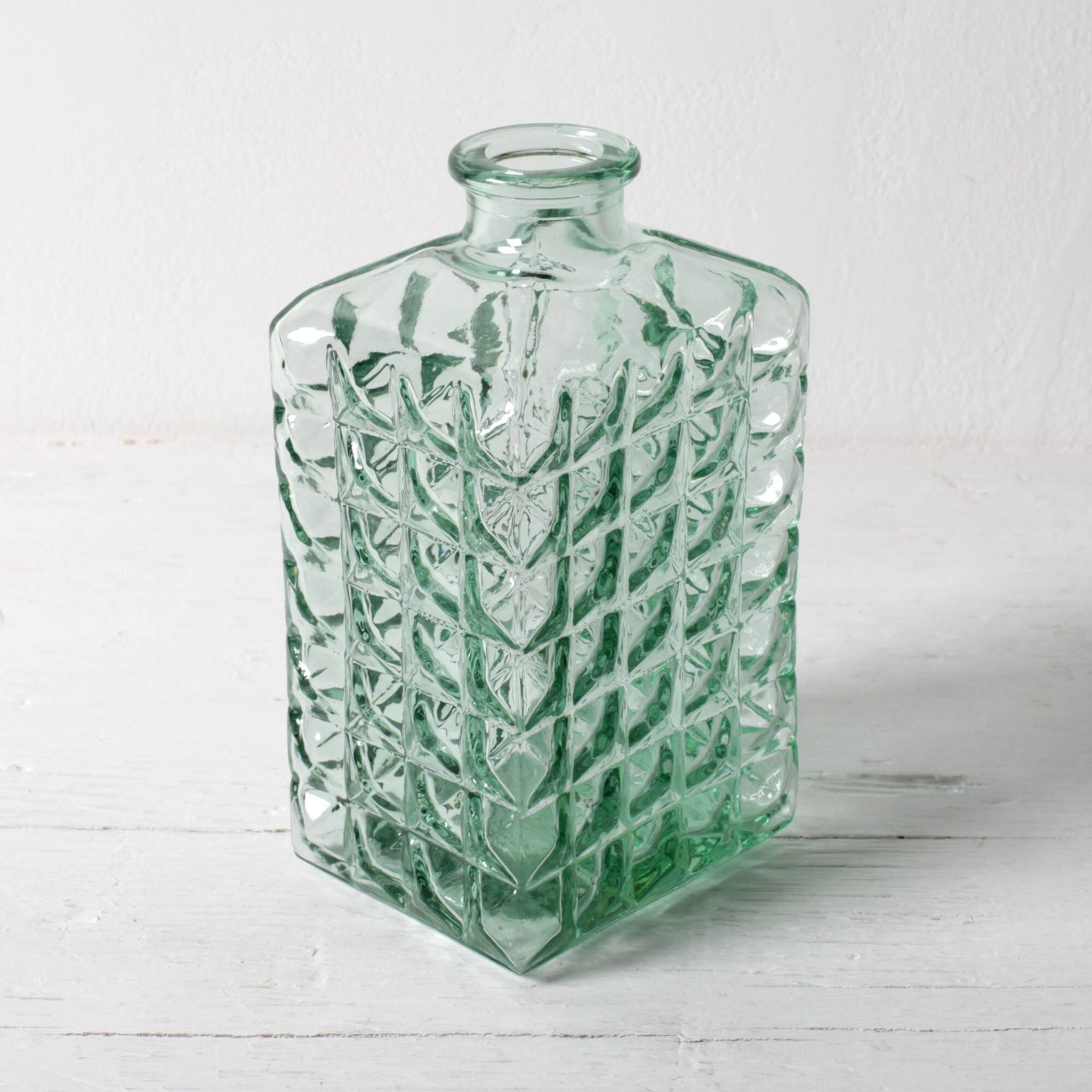Georgia Green Glass Decanter with Cork Stopper / Spain / 1990s