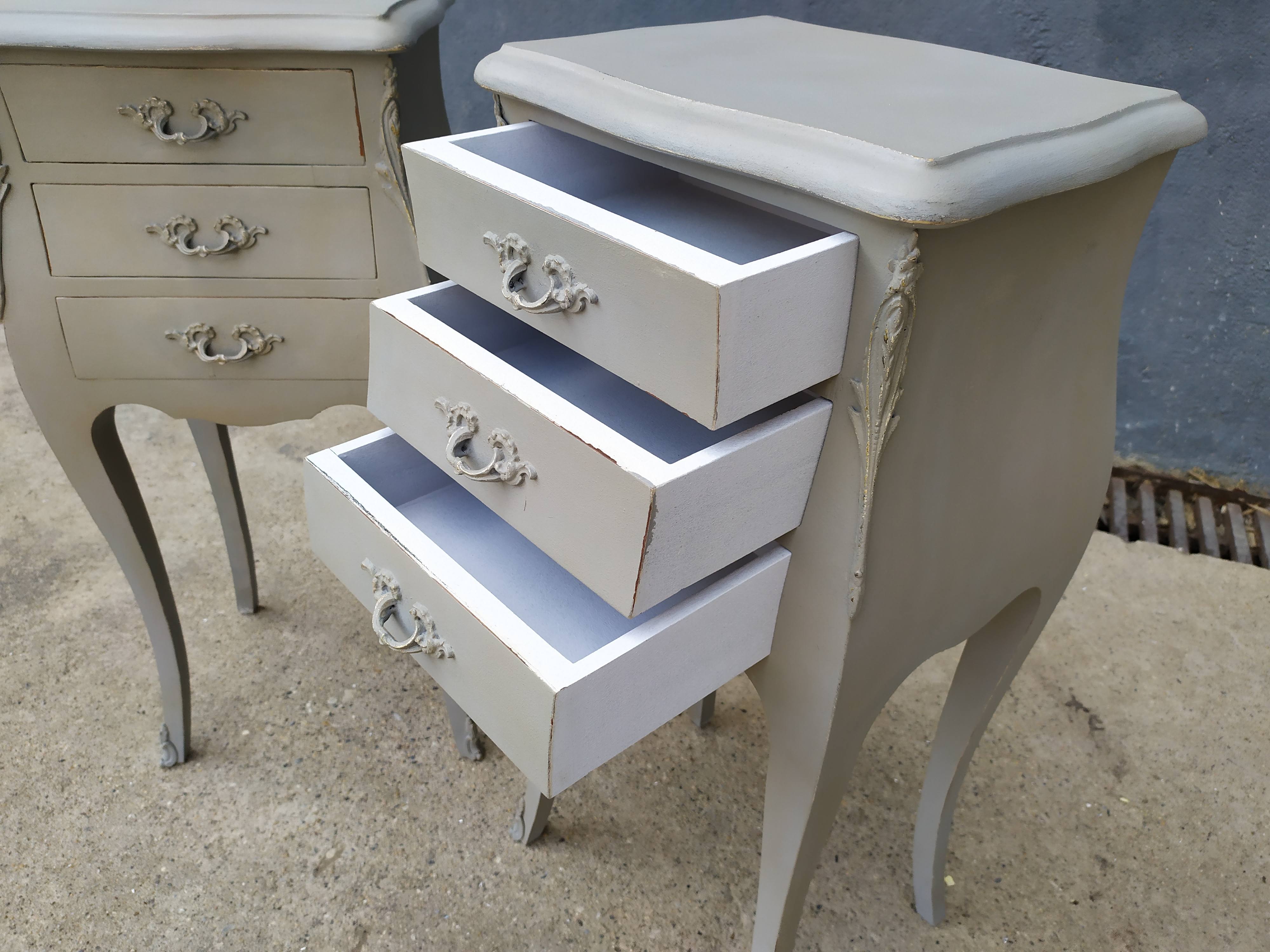 Pair of bedside Louis XV shabby style