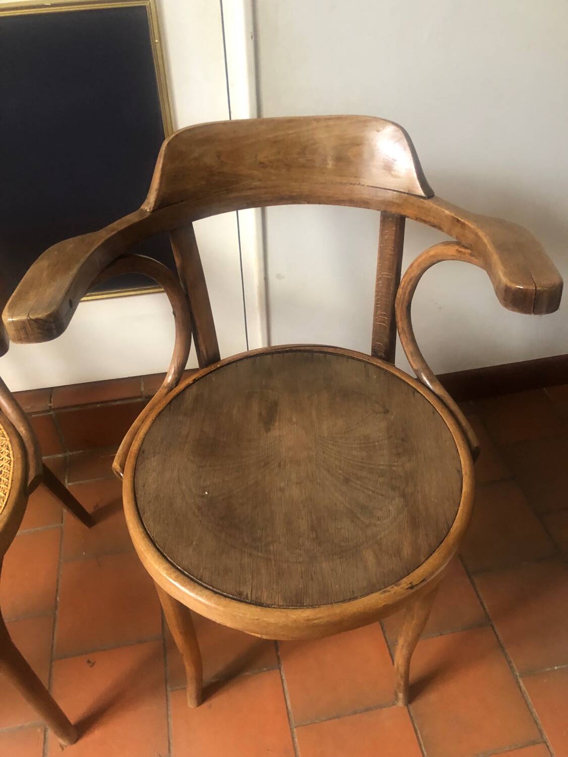 Pair of vintage Jacob and Josef Kohn Wien Bentwood bistro armchairs