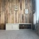 Vintage patinated work cabinet with sliding doors (renovated)