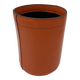 Orange Leather Waste Paper Basket in the Style of a Saddler, in the Taste of Hermès, Ann
