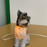 Fox Terrier lamp in vintage porcelain