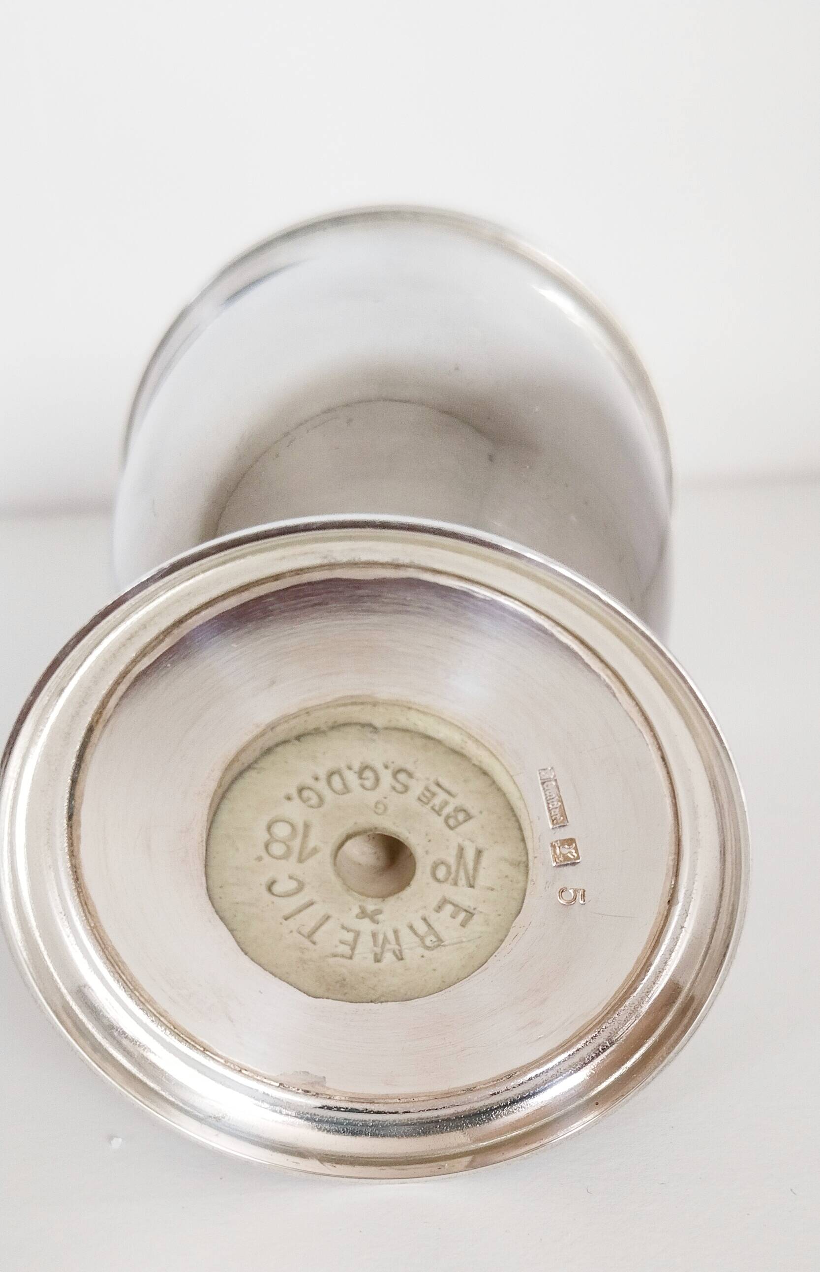 Silver-plated metal sugar shaker, sugar bowl