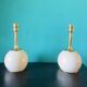 Paire de lampes de chevet en laiton et métal laqué écru, Danemark 1960