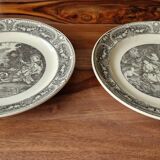 2 assiettes Régence Sarreguemines 1900