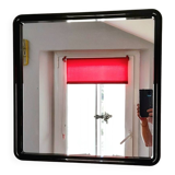Square black plastic mirror