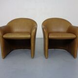 Set of Mid-Century German Leather Cocktail Chairs by Walter Knoll, 1960s
