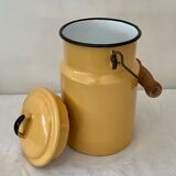 Vintage 1950 yellow enamelled milk pot