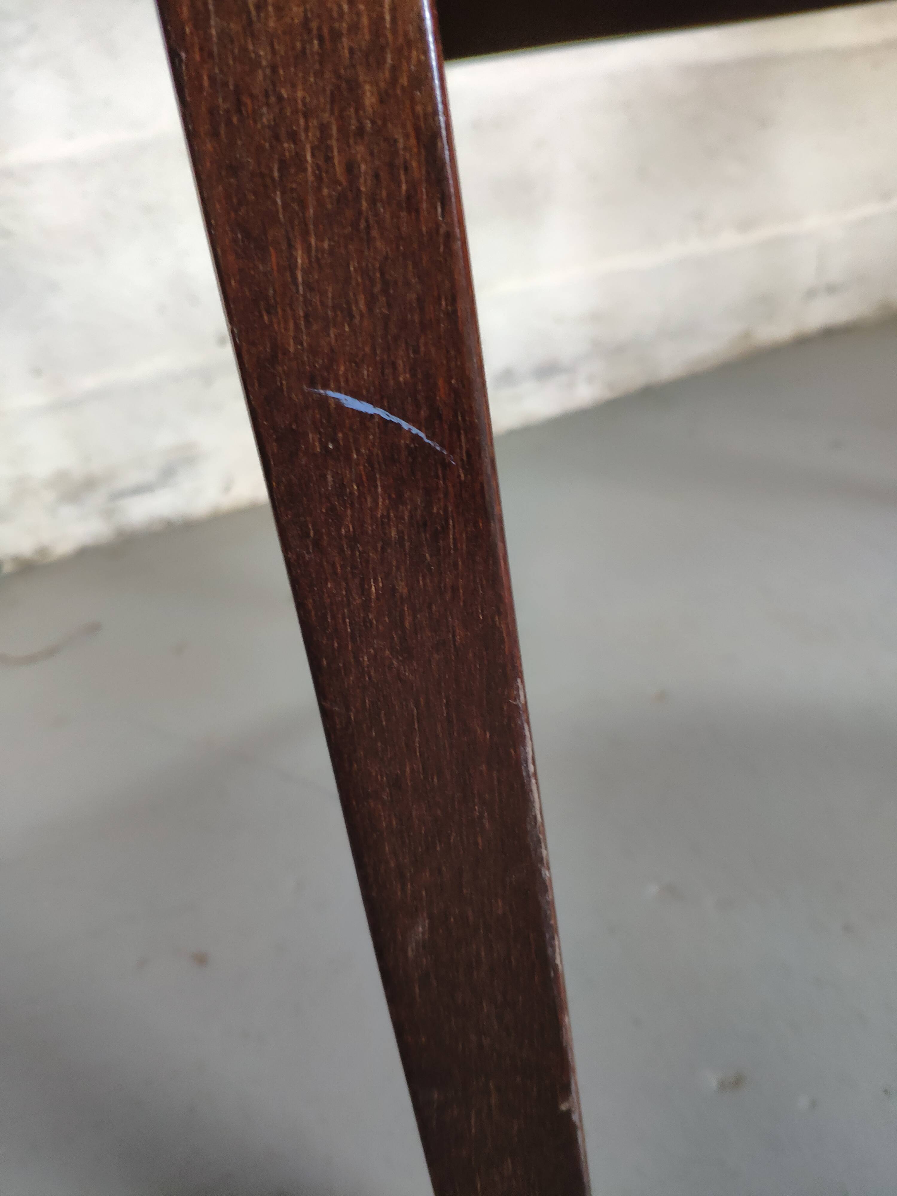 4 wooden and fabric chairs