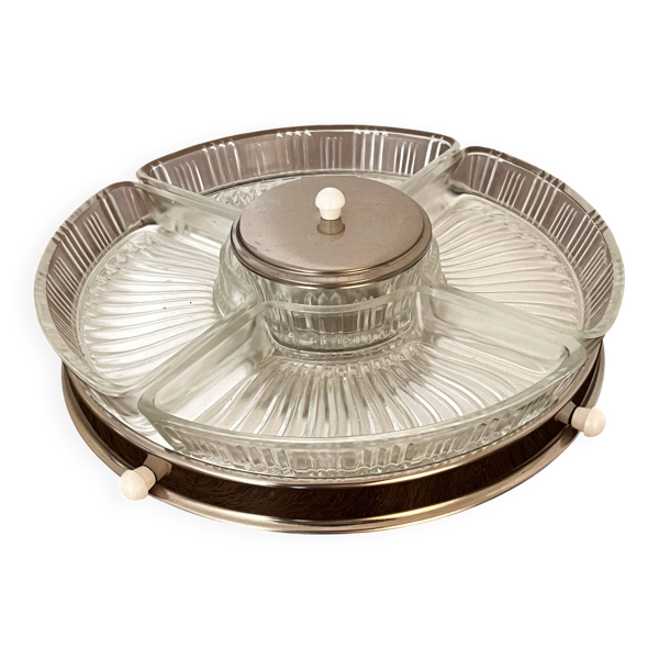 Plat de service sur plateau miroir
