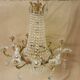 Grand lampadaire courbeille de lustre en bronze et cristal XIXe siècle