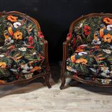Pair of Louis XV style rocaille shepherdesses