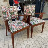 Paire de fauteuil bridge vintage compas