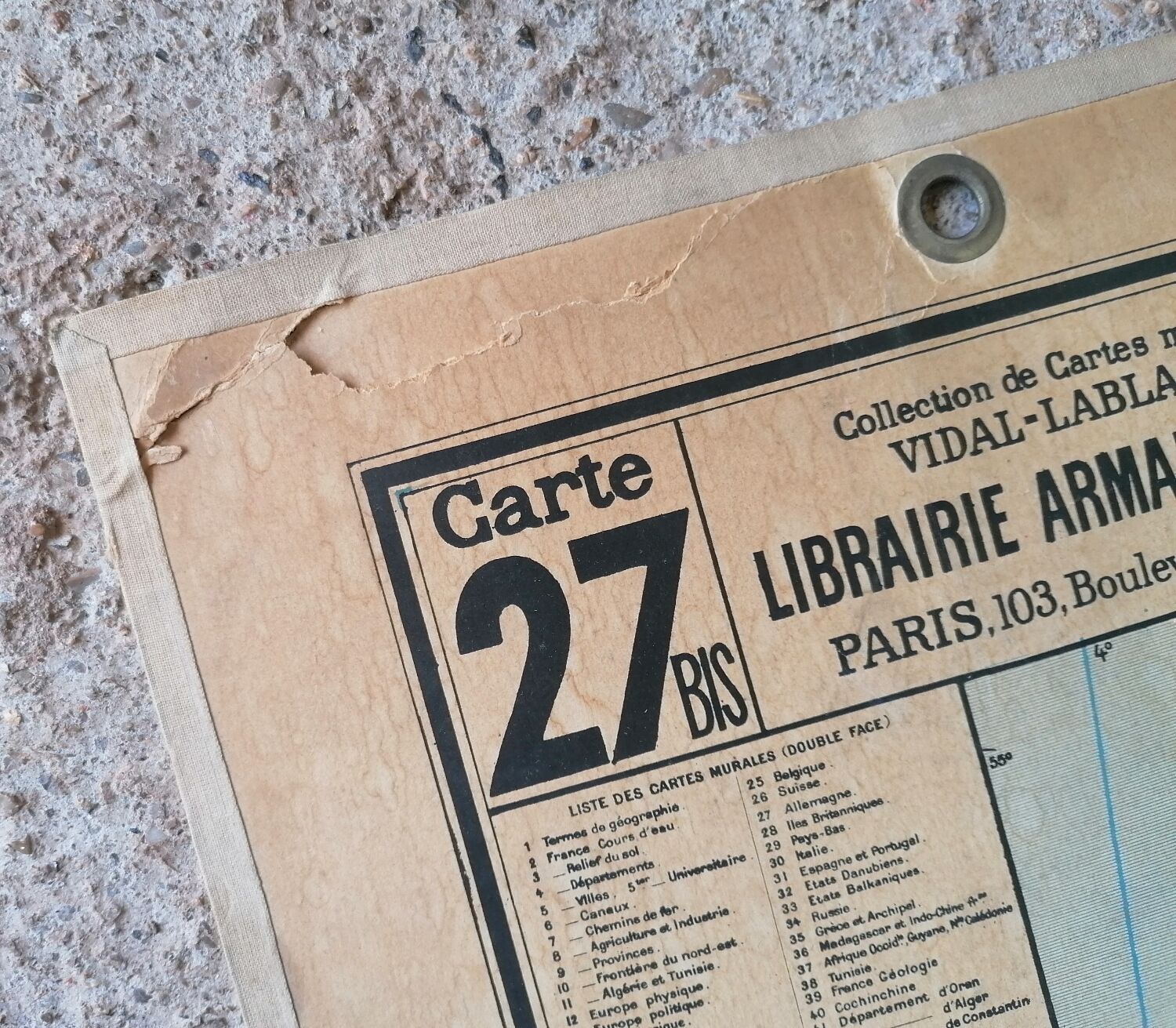 Old Vidal Lablache school map of Germany n°27.