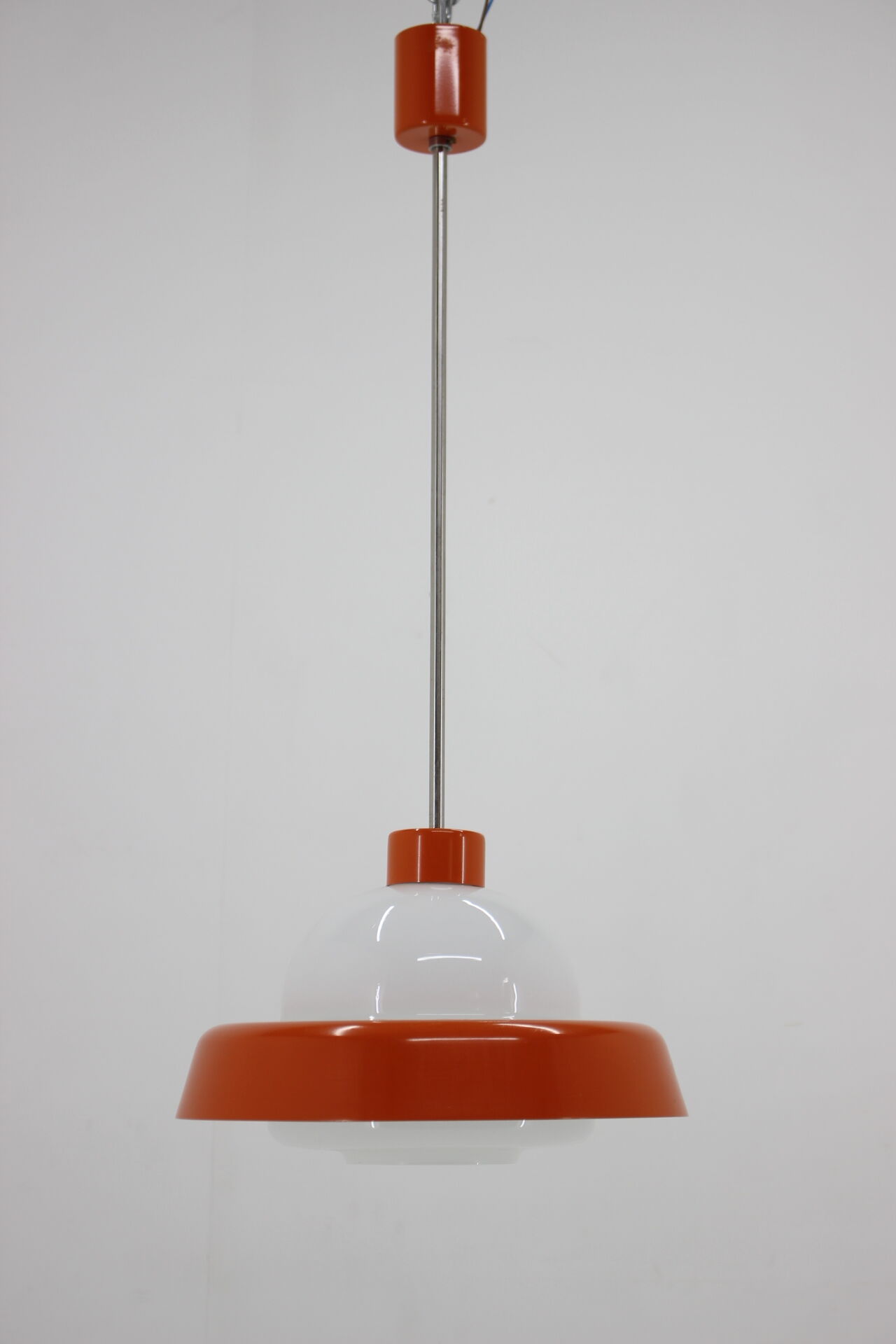1970s Glass Pendant Lamp by Kamenicky Senov, Czechoslovakia