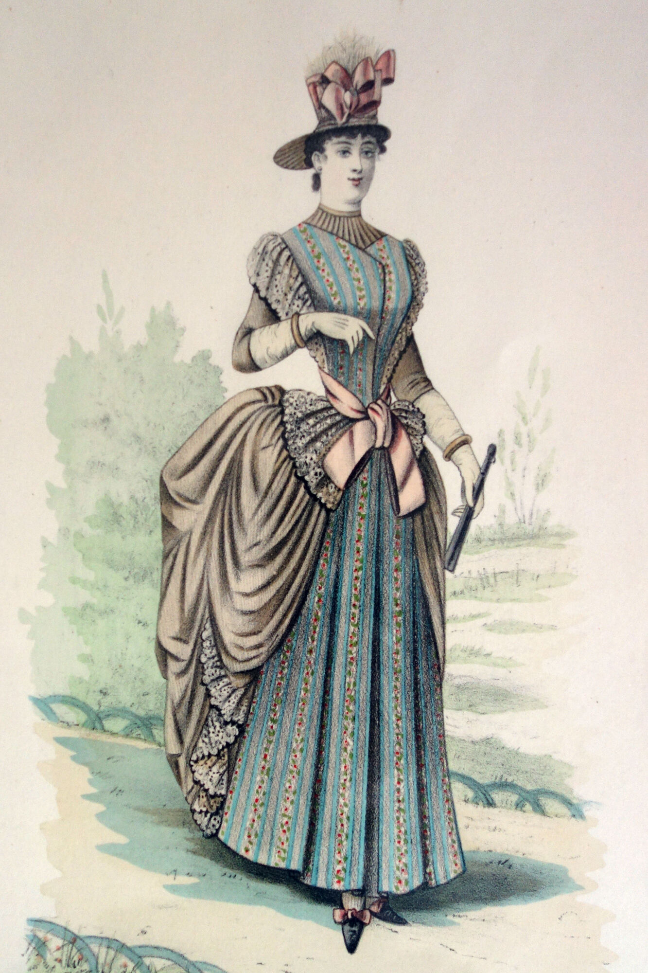 Gravure de mode "La comtesse Sarah" vers 1890