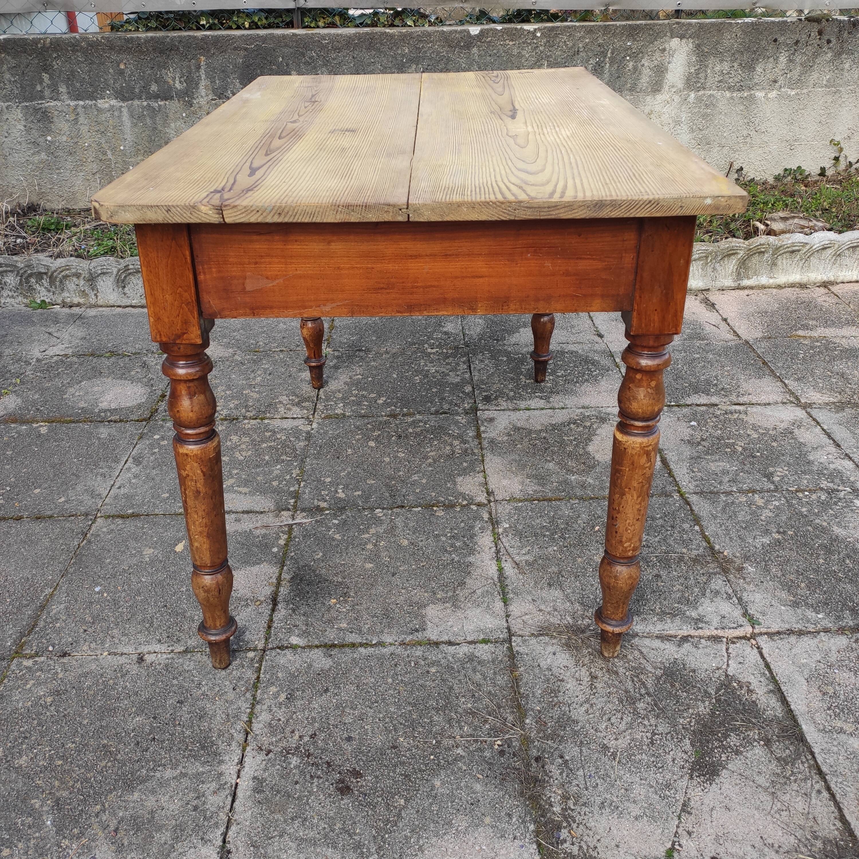 Antique solid wood bistro table