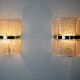 Pair of wall lamps by Kaiser Leuchten, frosted glass, Germany, 1960
