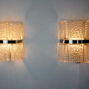 Pair of wall lamps by Kaiser Leuchten, frosted glass, Germany, 1960