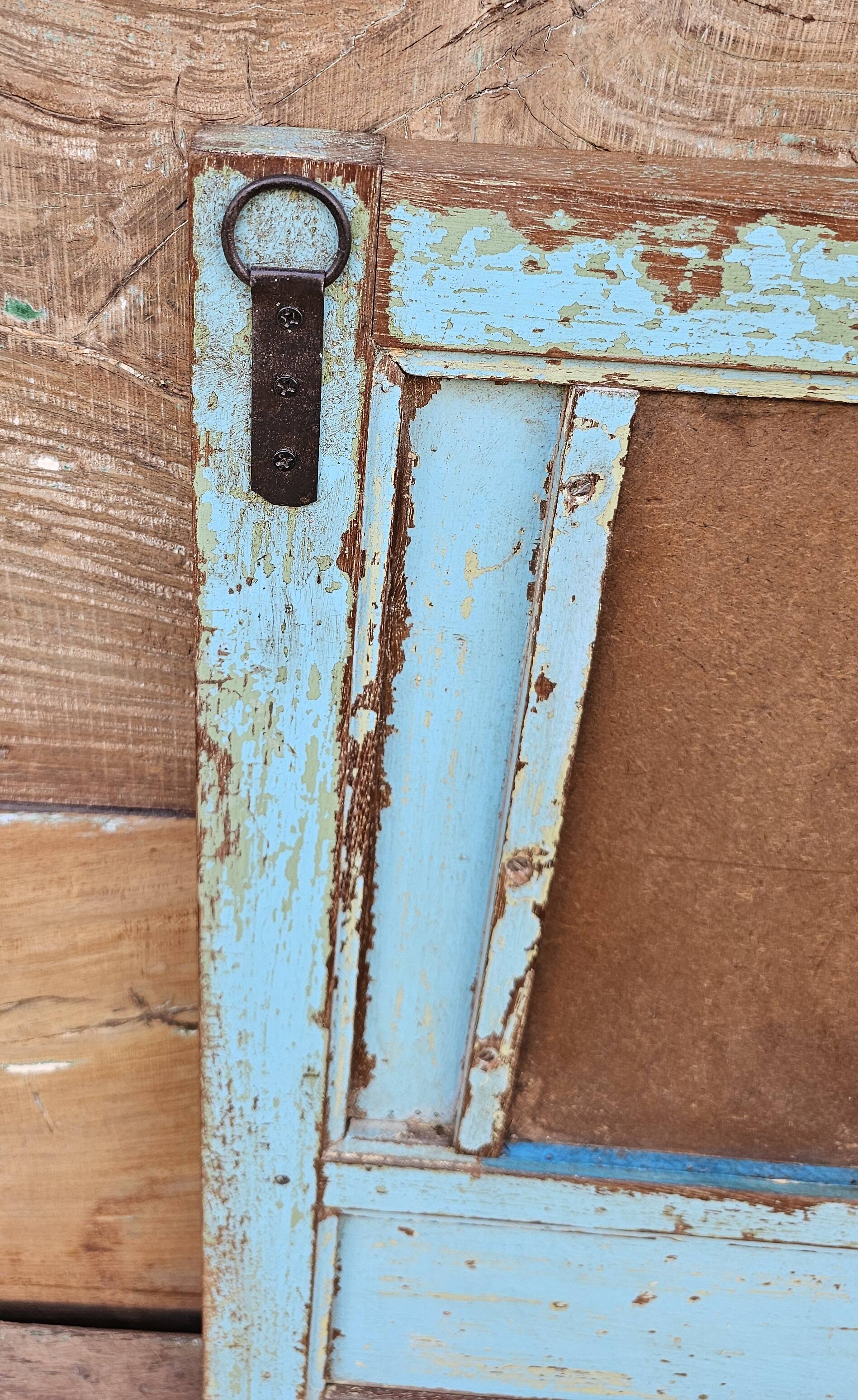 Burmese teak window mirror