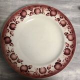 Set of 4 plates (3 flat and 1 deep) vintage apple pattern St Amand earthenware