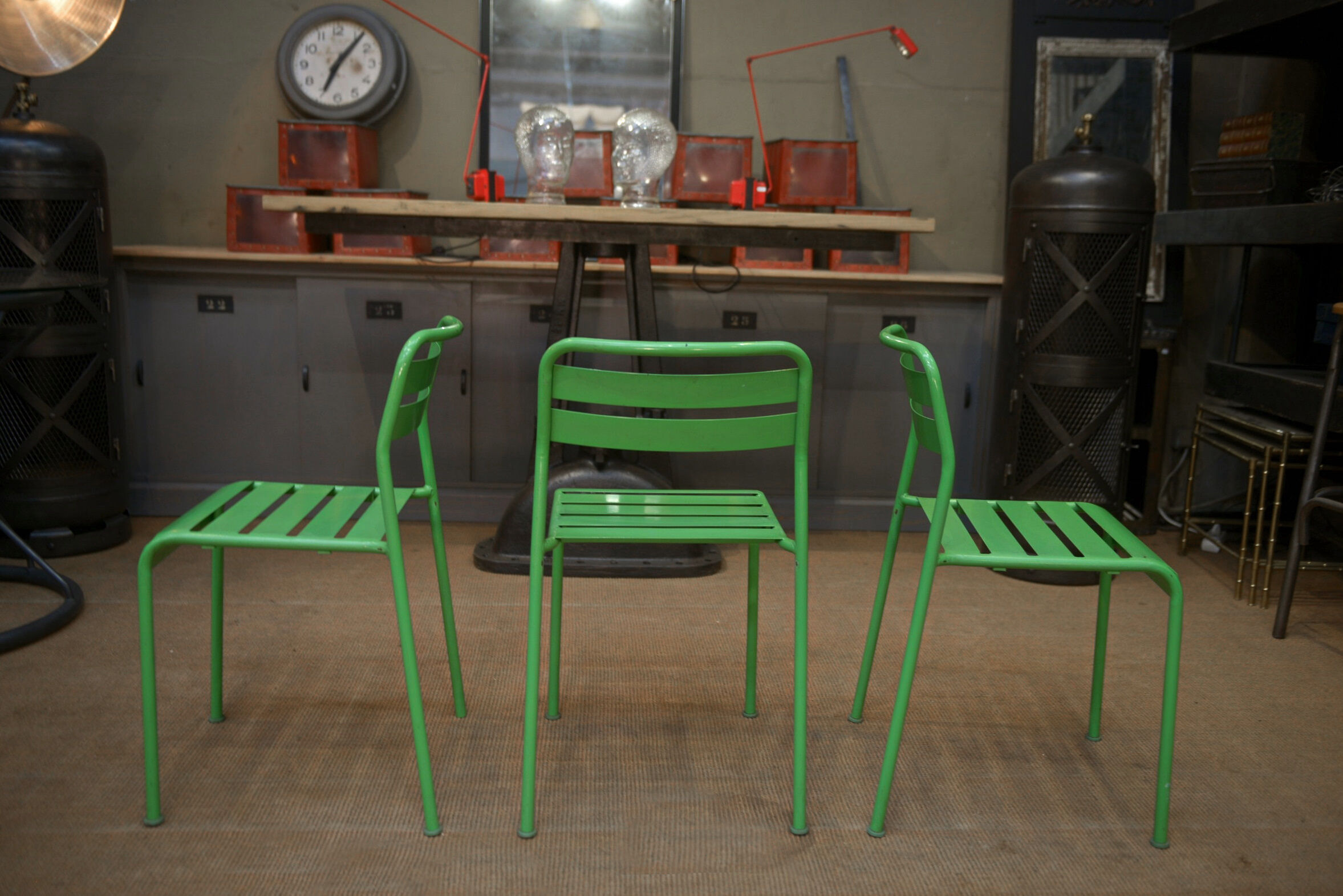 Stackable metal garden chairs