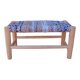 Tabouret banc bleu tressé et bois