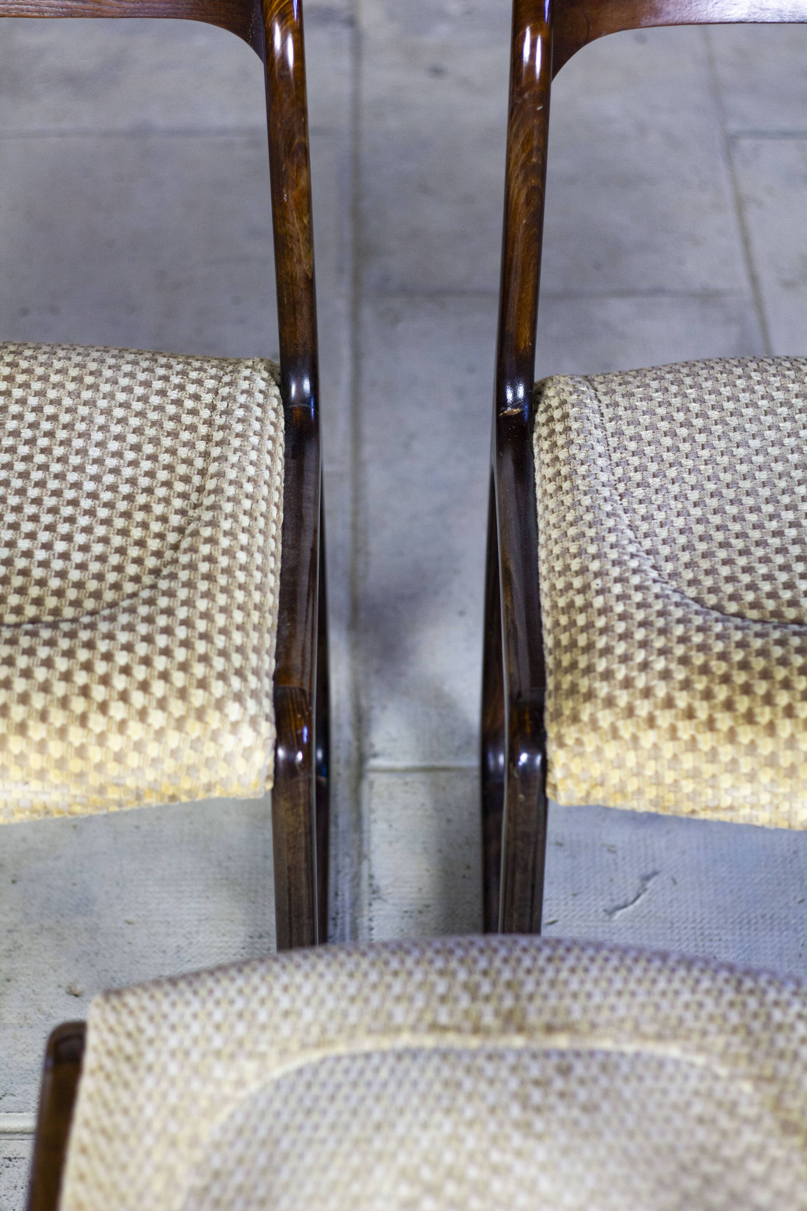 Set of 3 sleigh chairs by Baumann, 1960