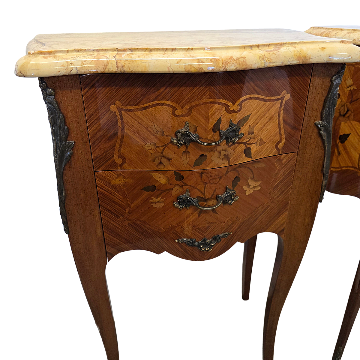 Tables de chevet de style Louis XV, années 1970